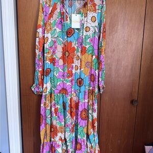 Show Me Your MuMu Multicolor Floral Maxi Dress - Orange, Pink, Green, Blue